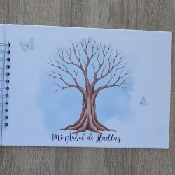 Libro de Firmas Comunión Niña: Diseño Lazo Celeste | Recuerdo Sofisticado