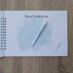 Libro de Firmas Comunión Niña: Diseño Lazo Verde Agua | Recuerdo Elegante