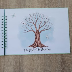 Libro de Firmas Comunión Niña: Diseño Lazo Verde Agua | Recuerdo Elegante