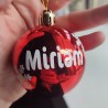Bola de Navidad Roja Personalizada con Nombre | Adorno Árbol