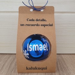 Bola de Navidad Azul Personalizada con Nombre | Adornos Árbol