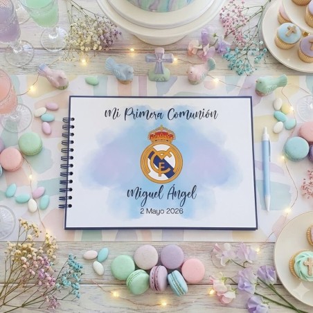 Libro de Firmas Comunión Real Madrid: Pasión Blanca | Recuerdo Especial