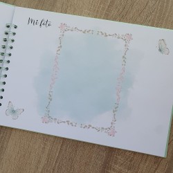 Libro de Firmas Comunión Personalizado: Diseño Verde Agua y Foto | Recuerdo Especial