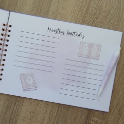 Libro de Firmas Comunión: Diseño Malva Elegante | Recuerdo Personalizado