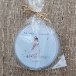 Espejo de Bolso para Comunión: Diseño Verde Agua | Detalle para Invitadas