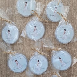 Espejo de Bolso para Comunión: Diseño Verde Agua | Detalle para Invitadas