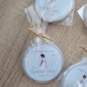 Espejo de Bolso para Comunión: Diseño Verde Agua | Detalle para Invitadas