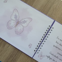 Libro de Firmas Comunión: Personalizado con Foto y Diseño Malva | Kalukuqui