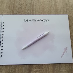 Libro de Firmas Comunión: Personalizado con Foto y Diseño Malva | Kalukuqui