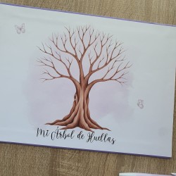 Libro de Firmas Comunión: Personalizado con Foto y Diseño Malva | Kalukuqui