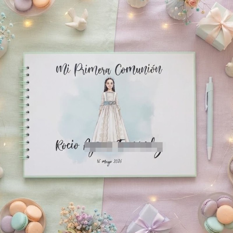 Libro de Firmas Comunión Real Betis: Personalizado con Foto | Recuerdo Único