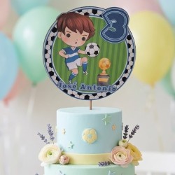 Cake Topper Fútbol Personalizado | Adorno Tarta Cumpleaños