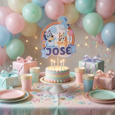 Cake Topper 3D Bluey: Decoración de Tarta Personalizada | Kalukuqui