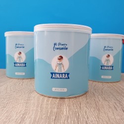Pringles Personalizadas para Comunión: Diseño Celeste Elegante | Kalukuqui