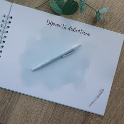 Libro de Firmas Comunión Niño: Diseño Verde Agua | Recuerdo Elegante