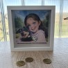 Hucha de Madera Blanca Personalizada con Foto: El Regalo Perfecto | Kalukuqui