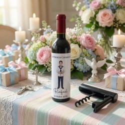 Sacacorchos Botella de Vino Comunión Niño: Personalizado con Foto | Kalukuqui