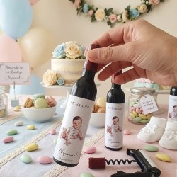 Sacacorchos Botella de Vino Bautizo: Detalle Personalizado Niño | Kalukuqui