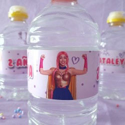 Etiqueta para Botella de Agua Fútbol Luli Pampín: Personalizada | Kalukuqui