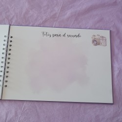 Libro de Firmas Comunión Malva: Personalizado con Foto y Flores | Kalukuqui