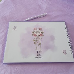 Libro de Firmas Comunión Malva: Personalizado con Foto y Flores | Kalukuqui