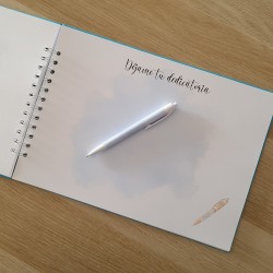 Libro de Firmas Comunión: Diseño Floral con Lazo Celeste | Kalukuqui