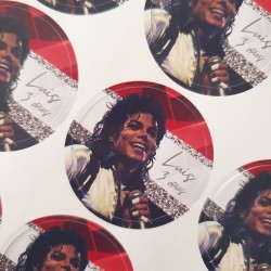 Etiqueta Adhesiva Redonda Michael Jackson: Personalizada | Kalukuqui