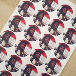 Etiqueta Adhesiva Redonda Michael Jackson: Personalizada | Kalukuqui