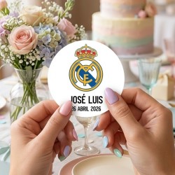 Pegatina Redonda Real Madrid | Adhesivo Fútbol Personalizado
