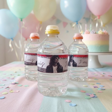 Etiqueta para Botella de Agua Michael Jackson: Estilo "Rey del Pop" | Kalukuqui
