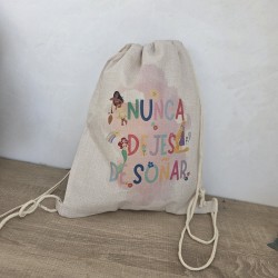 Mochila Nature "No dejes de soñar" Princesas Disney | Kalukuqui
