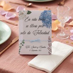 Lágrimas de Felicidad Flores Azules | Detalle Elegante y Floral