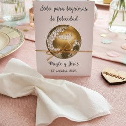 Lágrimas de Felicidad Bola Mundo Dorada | Detalle Viajero