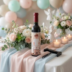 Sacacorchos de vino personalizado con fotografía del niño para comunión.