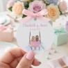 Etiqueta Redonda Niña Columpio | Pegatina Personalizada Infantil