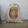 Mochila de tela personalizada por Kalukuqui para romerías.