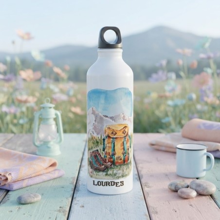 Botella de agua con diseño "Amor por la montaña".