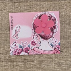 Diseño floral en tonos pastel para pinza de pelo.