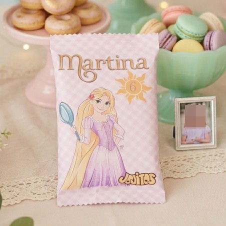 Gusanitos Personalizados Rapunzel | Detalle Cumpleaños Princesas