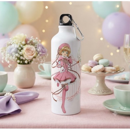 Botella reutilizable personalizada con temática de Sakura Cazadora de Cartas