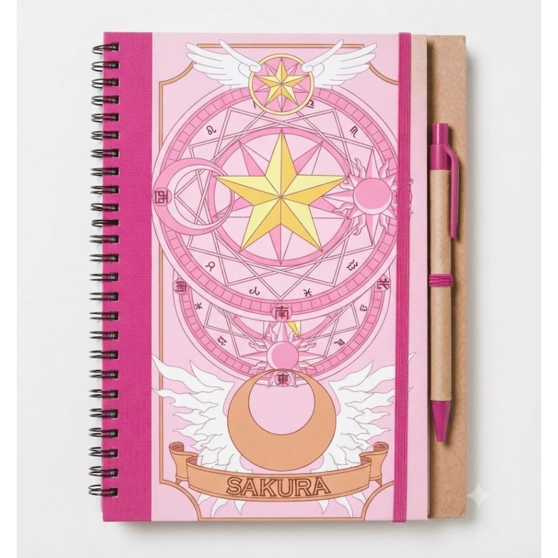 Cuaderno A5 personalizado con temática de Sakura Cazadora de Cartas.