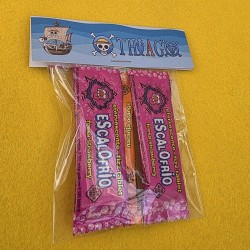 Diseño de One Piece en tonos pastel suaves para bolsa de golosinas.
