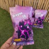 Diseño de Fortnite en tonos pastel suaves para bolsa de gusanitos.