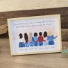 Lámina personalizada "Amigas de la novia" con diseño ilustrado.