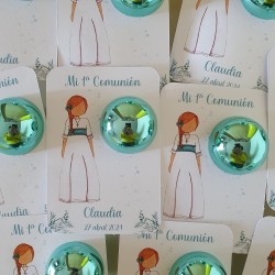 Bálsamo Labial Comunión Niña Lazo Azul | Detalle Personalizado