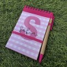 Cuaderno A6 con Bolígrafo Vichy Rosa e Inicial  Kalukuqui