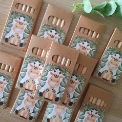 Caja Lápices de Madera Jirafa Selva | Detalles para Cumpleaños