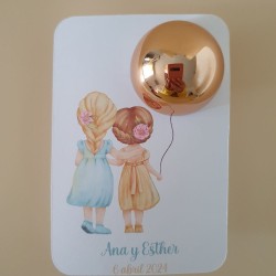 Bálsamo Labial Esfera Hermanas con Globo | Detalle Personalizado
