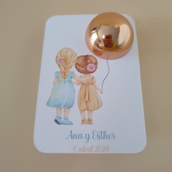 Bálsamo Labial Esfera Hermanas con Globo | Detalle Personalizado