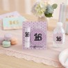 Pack de labial en barra y espejo de bolso Coquette con lazos y tonos pastel.